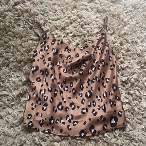 Nasty Gal Cropped Silk Tank